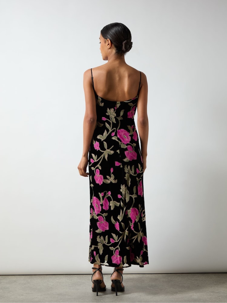 Ro&Zo Pink Matilda Floral Velvet Burnout Maxi Dress - Image 7 of 7
