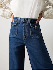 Ro&Zo Blue Wide Leg 100% Cotton Jeans - Image 2 of 3
