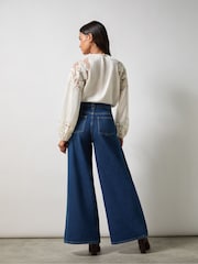 Ro&Zo Blue Wide Leg 100% Cotton Jeans - Image 3 of 3