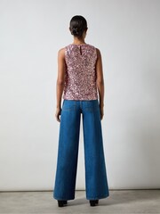 Ro&Zo Pink Sequin Shell Top - Image 5 of 5