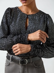 Ro&Zo Black Velvet Sparkle Bodies - Image 3 of 4