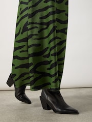 Ro&Zo Khaki Green Petite Zebra Print Bias Cut Maxi Skirt - Image 3 of 3