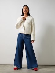 Ro&Zo White Textured Bomber Jacket - Image 2 of 4