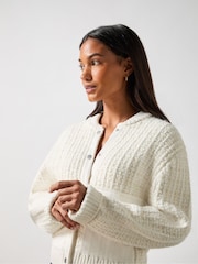 Ro&Zo White Textured Bomber Jacket - Image 3 of 4