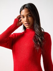 Ro&Zo Red High Neck Jumper Dress - Image 2 of 4