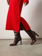 Ro&Zo Red High Neck Jumper Dress - Image 3 of 4