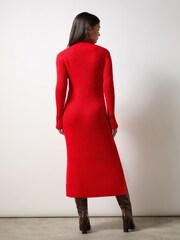 Ro&Zo Red High Neck Jumper Dress - Image 4 of 4