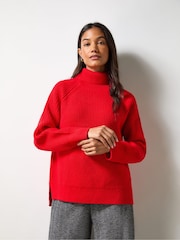Ro&Zo Red Ribbed High Neck Jumper - Image 1 of 6