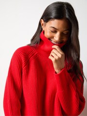 Ro&Zo Red Ribbed High Neck Jumper - Image 2 of 6