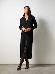 Ro&Zo Black Zip Through Knitted Dress - Image 1 of 4