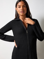 Ro&Zo Black Zip Through Knitted Dress - Image 2 of 4