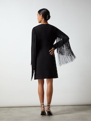 Ro&Zo Black Carolina Mini Fringe Dress - Image 2 of 5