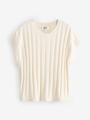 Ro&Zo Cream Ribbed Knit Vest - Image 5 of 5