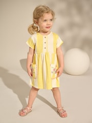 Yellow Stripe Short Sleeve Jersey Summer Dress (3mths-7yrs) - Image 2 of 8