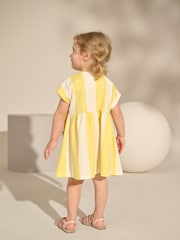 Yellow Stripe Short Sleeve Jersey Summer Dress (3mths-7yrs) - Image 3 of 8