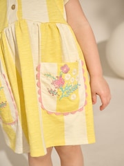 Yellow Stripe Short Sleeve Jersey Summer Dress (3mths-7yrs) - Image 4 of 8