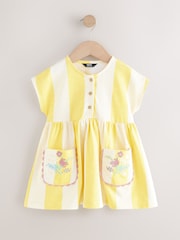 Yellow Stripe Short Sleeve Jersey Summer Dress (3mths-7yrs) - Image 5 of 8