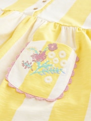 Yellow Stripe Short Sleeve Jersey Summer Dress (3mths-7yrs) - Image 7 of 8