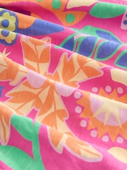 Pink Tropical Print Short Sleeve Jersey Summer Dress (3mths-7yrs) - Image 6 of 7
