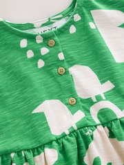 Green Character Print Short Sleeve Jersey Summer Dress (3mths-7yrs) - Image 6 of 7
