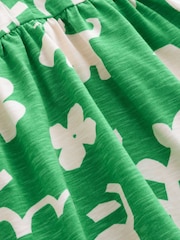 Green Character Print Short Sleeve Jersey Summer Dress (3mths-7yrs) - Image 7 of 7