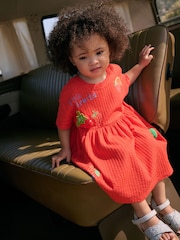 Red Padded Fruits Short Sleeve Jersey Summer Dress (3mths-7yrs) - Image 1 of 8