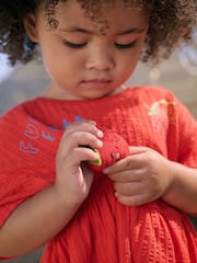 Red Padded Fruits Short Sleeve Jersey Summer Dress (3mths-7yrs) - Image 2 of 8