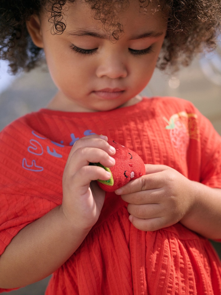 Red Padded Fruits Short Sleeve Jersey Summer Dress (3mths-7yrs) - Image 2 of 8