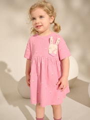 Pink Bunny Short Sleeve Jersey Summer Dress (3mths-7yrs) - Image 1 of 8