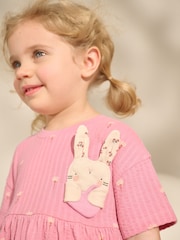 Pink Bunny Short Sleeve Jersey Summer Dress (3mths-7yrs) - Image 4 of 8