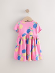 Bright Pink Short Sleeve Jersey Summer Dress (3mths-7yrs) - Image 6 of 8