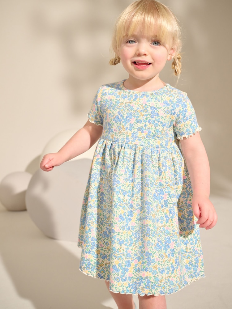 Blue Short Sleeve Jersey Summer Dress (3mths-7yrs) - Image 1 of 8