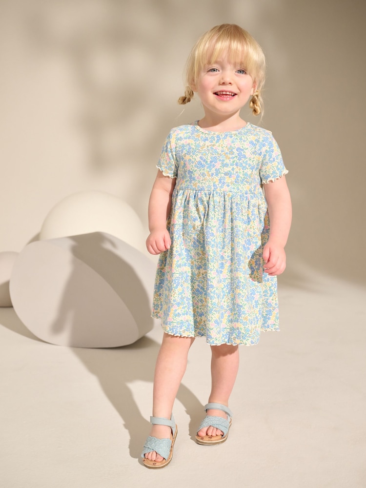Azul - Vestido de verano de punto y manga corta (3 meses - 7 años) - Imagen 2 de 8 Azul - Vestido de verano de punto y manga corta (3 meses - 7 años) - Imagen 2 de 8