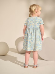 Blue Short Sleeve Jersey Summer Dress (3mths-7yrs) - Image 4 of 8