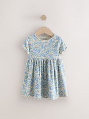 Blue Short Sleeve Jersey Summer Dress (3mths-7yrs) - Image 5 of 8