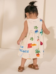 Ecru White Sleeveless Jersey Summer Dress (3mths-7yrs) - Image 3 of 4