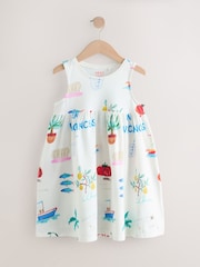 Ecru White Sleeveless Jersey Summer Dress (3mths-7yrs) - Image 5 of 8