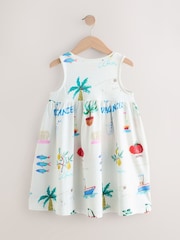 Ecru White Sleeveless Jersey Summer Dress (3mths-7yrs) - Image 6 of 8