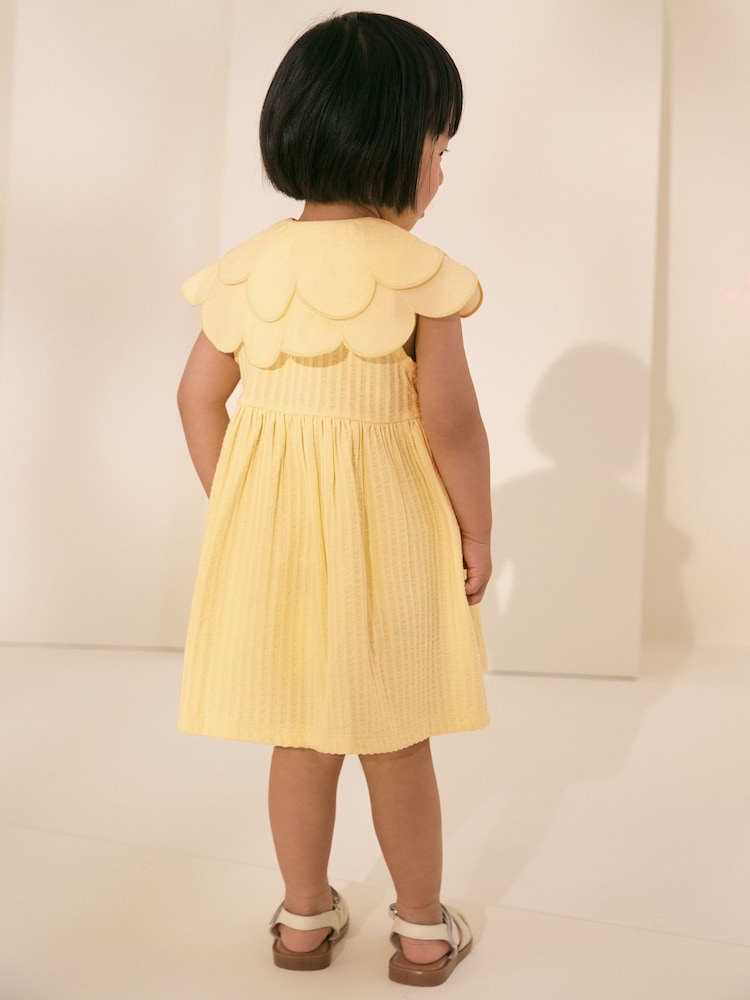 Yellow Sleeveless Collar Summer Dress (3mths-7yrs)
