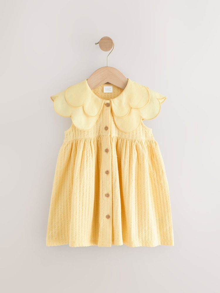 Yellow Sleeveless Collar Summer Dress (3mths-7yrs)