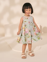 Green Floral Sleeveless Jersey Summer Dress (3mths-7yrs) - Image 1 of 7