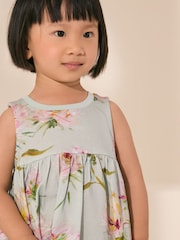 Green Floral Sleeveless Jersey Summer Dress (3mths-7yrs) - Image 2 of 7