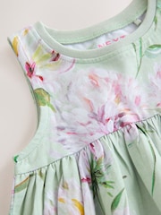 Green Floral Sleeveless Jersey Summer Dress (3mths-7yrs) - Image 6 of 7