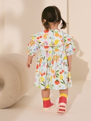 Multi Fruit Print 100% Cotton Short Sleeve Collar Dress (3mths-7yrs) - Image 2 of 7