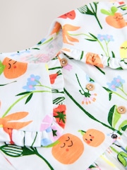 Multi Fruit Print 100% Cotton Short Sleeve Collar Dress (3mths-7yrs) - Image 7 of 7