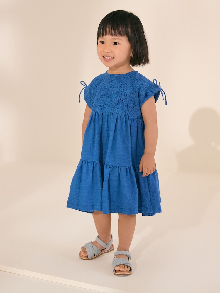 Blue Sleeveless Lace Summer Dress (3mths-7yrs) - Image 1 of 10
