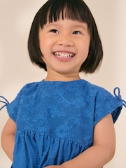 Blue Sleeveless Lace Summer Dress (3mths-7yrs) - Image 3 of 10
