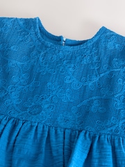 Blue Sleeveless Lace Summer Dress (3mths-7yrs) - Image 7 of 10