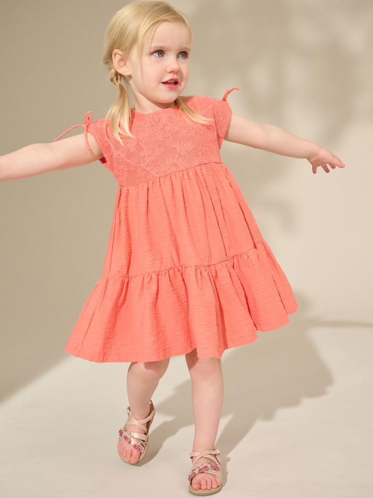 Roz - Rochie de vară Fără mânecă Dantelă (3m-7ani) - Imaginea 1 din 9