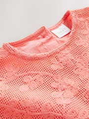 Roz - Rochie de vară Fără mânecă Dantelă (3m-7ani) - Imaginea 8 din 9
